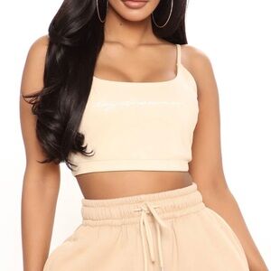 Fashion Nova Stay Dreaming Crop Top - Nude